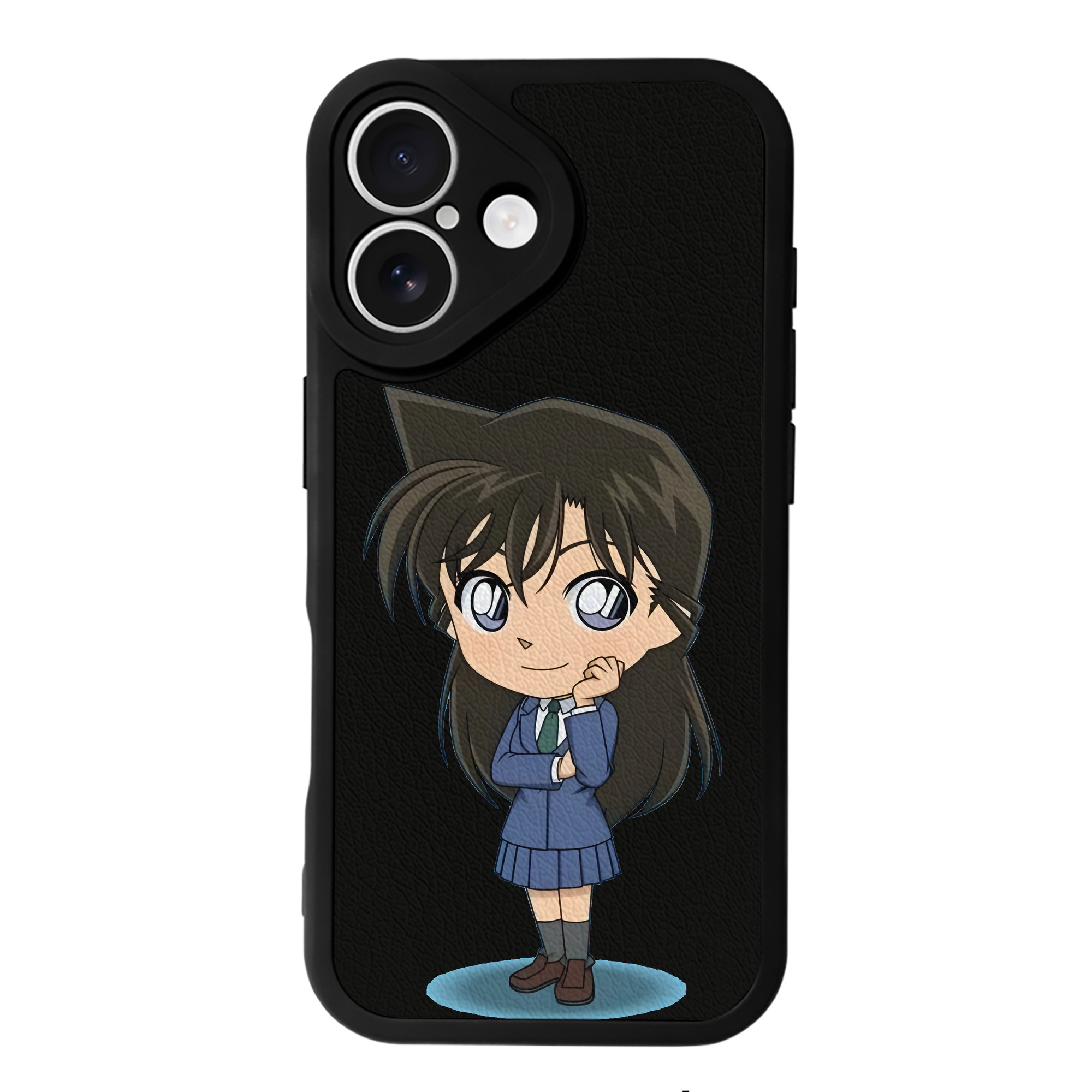 （画像用） 名探偵コナン 毛利 蘭 もうり らん、モーリ ラン Detective Conan Rachel Moore 【iPhone 16シリーズ対応】シリコンスマホケース（レザー調） 材質：シリコン